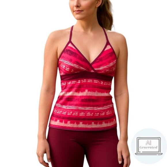 NEW Title Nine Womens Tankini Swim Top Multicolor Print Racer Back Size S - Picture 1 of 13